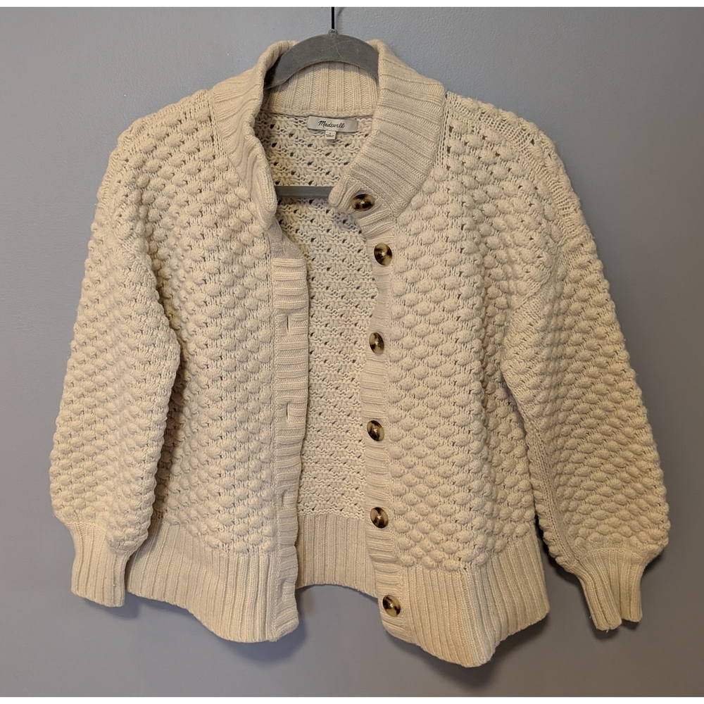 Madewell Ivory Knit Cardigan Size Small